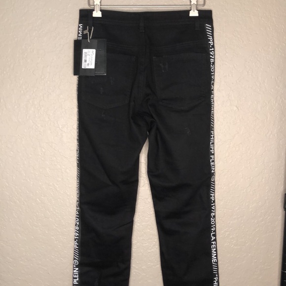 PHILIPP PLEIN MISS HIGH WAIST JEGGING LOGO STRIPES - Picture 9 of 16